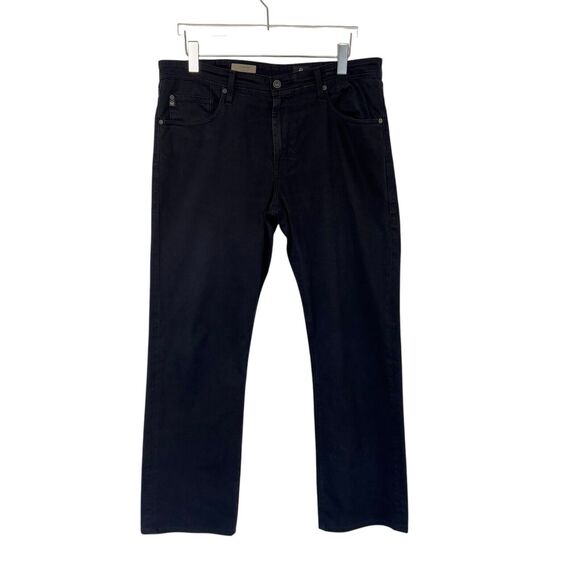 AG Adriano Goldschmied Protege Sueded Classic Straight Black Pant Tagged 36x34 - Picture 1 of 10